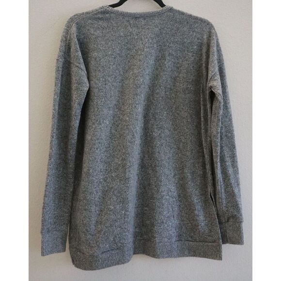 Free People Beach OB1083246 Womens Sz S Gray Heather L/S Cotton Pullover Sweater - Picture 2 of 8